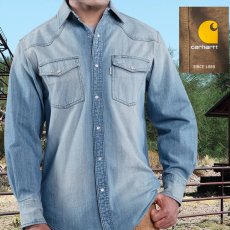 画像1: カーハート ウエスタン デニムシャツ（ウオッシュデニム）/Carhartt Western Shirt (Washed Denim) (1)