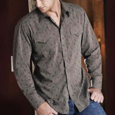 画像1: パンハンドルスリム ブルックス＆ダン コレクション ウエスタンシャツ・ブラウン（長袖）大きいサイズ M,L,XL/Brooks&Dunn By Panhandle Slim Long Sleeve Western Shirt(Brown) (1)