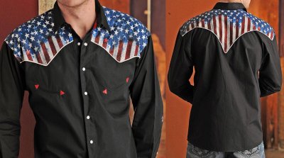 画像2: パンハンドルスリム ウエスタンシャツ（ブラック/長袖）大きいサイズ L（身幅約61cm）XL（身幅約66cm）/Panhandle Slim Long Sleeve Western Shirt(Black)