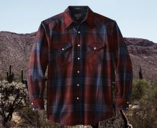 画像2: ペンドルトン フィッテッド ウエスタンシャツ（マルーン・ブルー・グリーンオンブレ）XS/Pendleton Western Shirt (2)