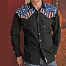 画像1: パンハンドルスリム ウエスタンシャツ（ブラック/長袖）大きいサイズ L（身幅約61cm）XL（身幅約66cm）/Panhandle Slim Long Sleeve Western Shirt(Black) (1)