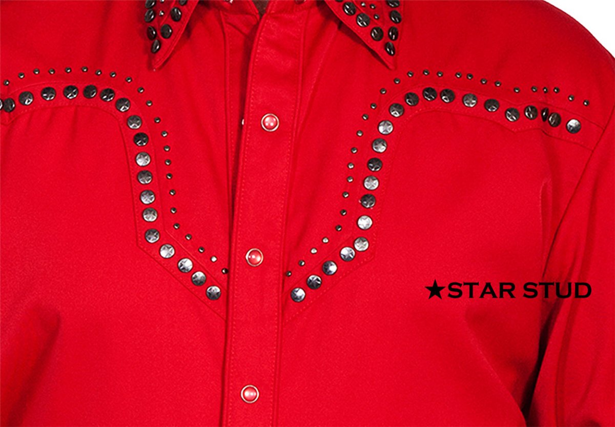 画像2: スカリー スタースタッズ ウエスタンシャツ(長袖/レッド)/Scully Long Sleeve Western Shirt(Men's) (2)