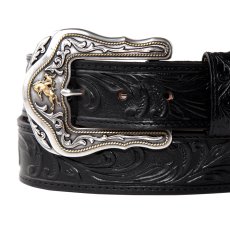 画像2: トニーラマ ウエスタン レザー ベルト（ブロンコライダー ブラック）/Tony Lama Western Leather Belt・1-1/2" WESTERLY RIDE BELT(Black) (2)