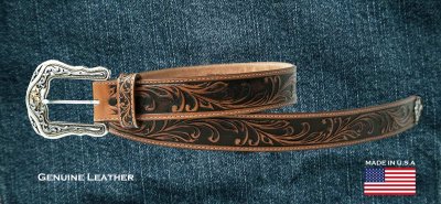 画像3: トニーラマ ウエスタン レザー ベルト（ブロンコライダー タン）/Tony Lama Western Leather Belt・1-1/2" WESTERLY RIDE BELT(Tan)