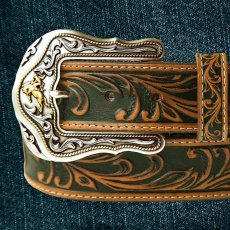 画像2: トニーラマ ウエスタン レザー ベルト（ブロンコライダー タン）/Tony Lama Western Leather Belt・1-1/2" WESTERLY RIDE BELT(Tan) (2)