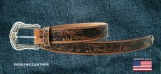 画像3: トニーラマ ウエスタン レザー ベルト（ブロンコライダー タン）/Tony Lama Western Leather Belt・1-1/2" WESTERLY RIDE BELT(Tan) (3)