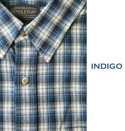 画像1: ペンドルトン 長袖 シャツ フィッテッド インディゴブループラッド/Pendleton Long Sleeve Shirt(Indigo Blue Plaid)
