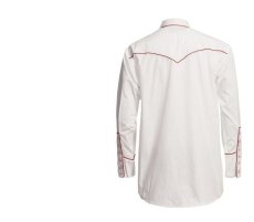 画像3: パンハンドルスリム ウエスタン 刺繍 シャツ（ホワイト・レッド/長袖）大きいサイズ L（身幅約61cm）/Panhandle Slim Long Sleeve Western Shirt(White/Red) (3)