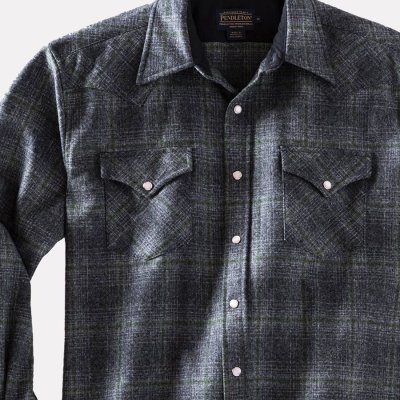 画像2: ペンドルトン ウエスタンシャツ（オックスフォードグレー・セージ）S/Pendleton Western Shirt(Oxford Grey/Sage Ombre)