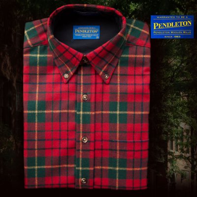 画像1: ペンドルトン ウール シャツ ファイアーサイドシャツ（ペンドルトン レッドタータン）/Pendleton Fireside Shirt (Pendleton Red Tartan)