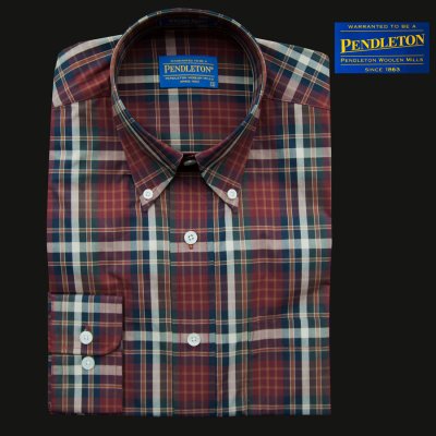画像1: ペンドルトン ボタンダウン シャツ バーガンディー S/Pendleton Long Sleeve Shirt(Burgundy)