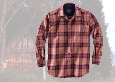 画像1: ペンドルトン ウール シャツ・エルボーパッチ トレイルシャツ サンセットプラッド S/Pendleton Elbow-patch Trail Shirt (Sunset Plaid)