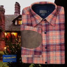 画像1: ペンドルトン ウール シャツ・エルボーパッチ トレイルシャツ サンセットプラッド S/Pendleton Elbow-patch Trail Shirt (Sunset Plaid) (1)