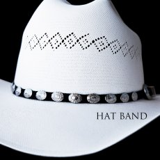 画像1: ハットバンド オーバルコンチョ・シルバー（ブラック）/Hat Band Suede w/Conchos(Black) (1)