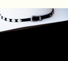 画像2: ハットバンド オーバルコンチョ・シルバー（ブラック）/Hat Band Suede w/Conchos(Black) (2)