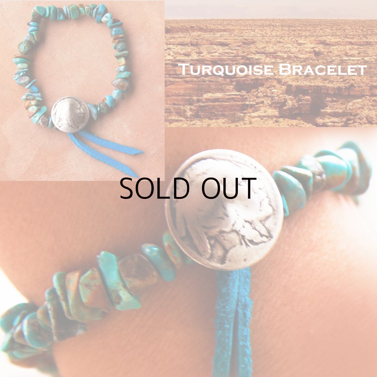 画像1: ターコイズ インディアン ブレスレット/Turquoise Bracelet  (1)