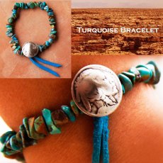 画像1: ターコイズ インディアン ブレスレット/Turquoise Bracelet  (1)