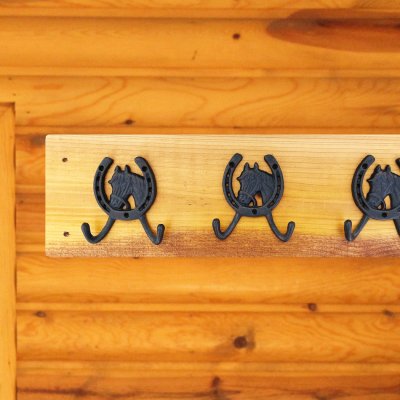 画像2: ウエスタン アイアン ダブルフック ホースヘッド&ホースシュー/Iron Horsehead&Horseshoe Double Hook