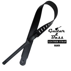 画像1: ギター ベース レザー ストラップ アメリカ 輸入品（ブラック）/Guitar&Bass Leather Strap(Black) (1)