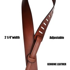 画像2: ギター ベース レザー ストラップ アメリカ 輸入品（ブラウン）/Guitar&Bass Leather Strap(Brown) (2)