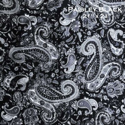 画像1: カウボーイ スカーフ ワイルドラグ ペイズリー ブラック（21"x21"）/100% Silk Wild Rags(Paisley/Black)