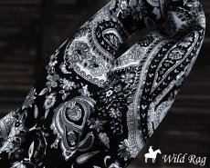 画像2: カウボーイ 大判スカーフ ワイルドラグ ペイズリー ブラック/100% Silk Wild Rags(Paisley/Black) (2)