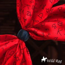 画像1: カウボーイ 大判スカーフ ワイルドラグ ブランド・焼印 レッド・ブラック/100% Silk Wild Rags Brands(Red) (1)