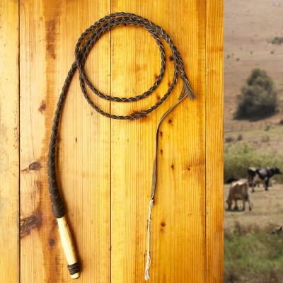 画像3: 鞭 レザー製 ウィップ ウエスタン 牧場用むち ムチ（ブラウン）6フィート・8フィート/Genuine leather Bull Whip