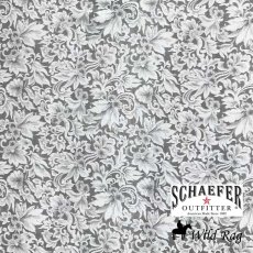 画像1: シェーファー アウトフィッター ウエスタン フロンティア ジャガード ワイルドラグ（カウボーイ大判スカーフ）シルバー/Schaefer Outfitter 100% Silk Frontier Jacquard Wild Rags(Silver) (1)