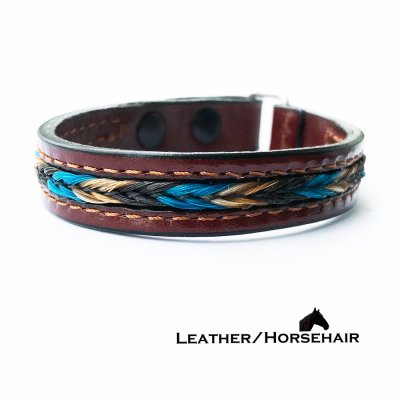 画像1: ホースヘアー＆レザー ウエスタン ブレスレット（ブラウン）/Leather Bracelet(Brown)