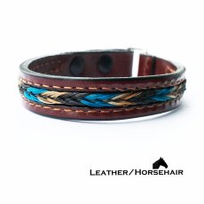 画像1: ホースヘアー＆レザー ウエスタン ブレスレット（ブラウン）/Leather Bracelet(Brown) (1)