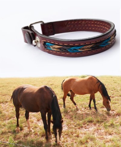 画像2: ホースヘアー＆レザー ウエスタン ブレスレット（ブラウン）/Leather Bracelet(Brown)