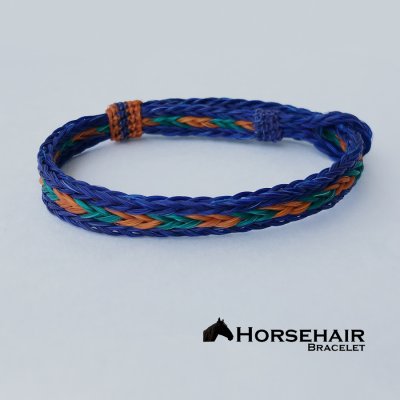 画像1: 馬毛 ホースヘアー ブレスレット（ネイビー）/Horse Hair Bracelet
