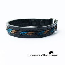 画像1: ホースヘアー＆レザー ウエスタン ブレスレット（ブラック）/Leather Bracelet(Black) (1)
