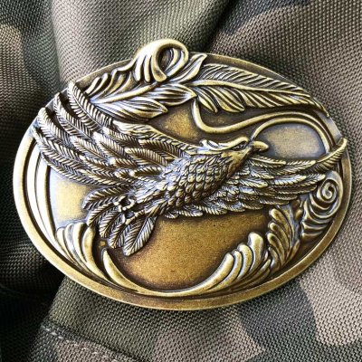 画像1: ノコナ ベルト バックル フライング イーグル（アンティークゴールド）/Nocona Belt Buckle Flying Eagle(Antique Gold)