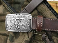 画像2: クラムライン ロングホーン スカル ウエスタン ベルト バックル /Crumrine Belt Buckle Longhorn Skull (2)