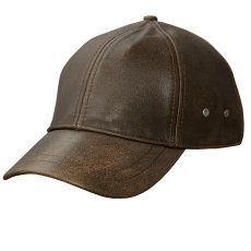 画像1: レザー キャップ（ブラウン）/Leather Baseball Cap(Brown) (1)