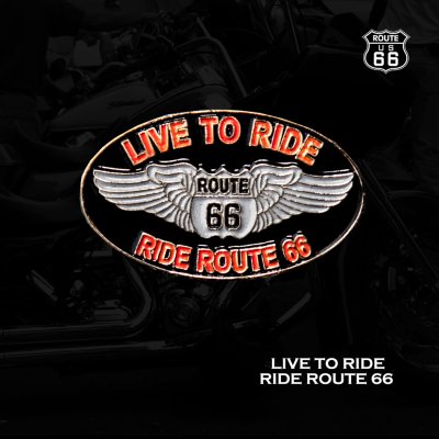 画像1: ピンバッジ ルート66 LIVE TO RIDE/Pin Route 66 