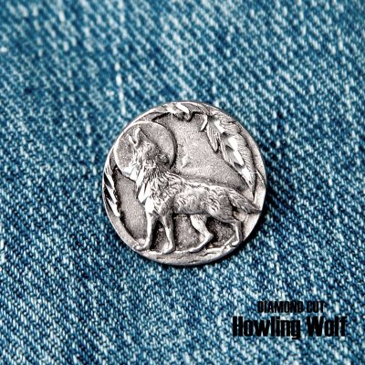 画像1: ハウリング ウルフ ダイヤモンドカット サウスウエスト ピンバッジ ピンズ/Pin Howling Wolf