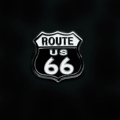 画像1: ルート66 ピンバッジ ブラック/Pin Route 66(Black)