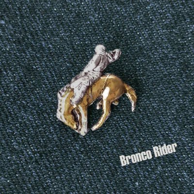 画像1: ウエスタン ハットピン ピンバッジ ブロンコ ライダー（シルバー・ブラウン）/Pin Bronco Rider