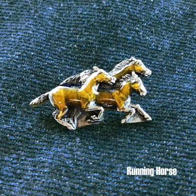 画像1: ウエスタン ハットピン ピンバッジ ランニング ホース/Pin Running Horse
