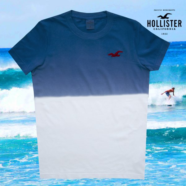 ホリスター 刺繍ロゴ 半袖 Tシャツ ネイビー・ホワイトS/Hollister 