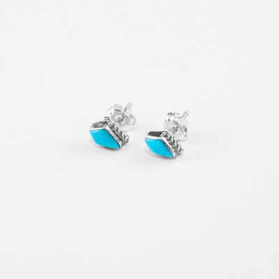 画像2: ターコイズ ピアス アメリカ ナバホ インディアン ハンドメイド製/Navajo Sterling Silver Turquoise Earrings