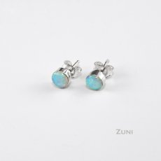 画像2: ズニ オパール&スターリングシルバー ピアス/Zuni Handmade Sterling Silver Opal Earrings (2)