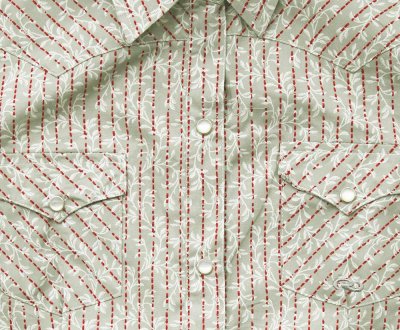 画像3: 上品なストライプのノースリーブシャツ（セージグリーン・ホワイト・レッド）/Roper Western Shirt Sage Green White Red (Sleeveless/Women's) 