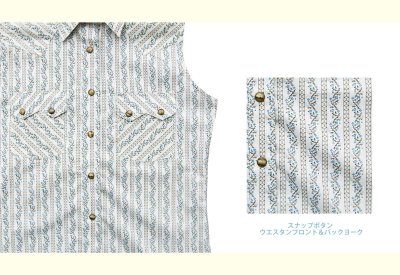 画像2: パンハンドルスリム ウエスタン シャツ フラワー ストライプ ノースリーブ S/Panhandle Slim Western Shirt(Sleeveless/Women's)