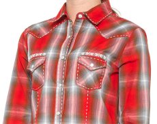 画像2: パンハンドルスリム 刺繍 スタッズ ウエスタンシャツ レッド S（レディース・長袖）/Panhandle Western Shirt Red(Women's) (2)