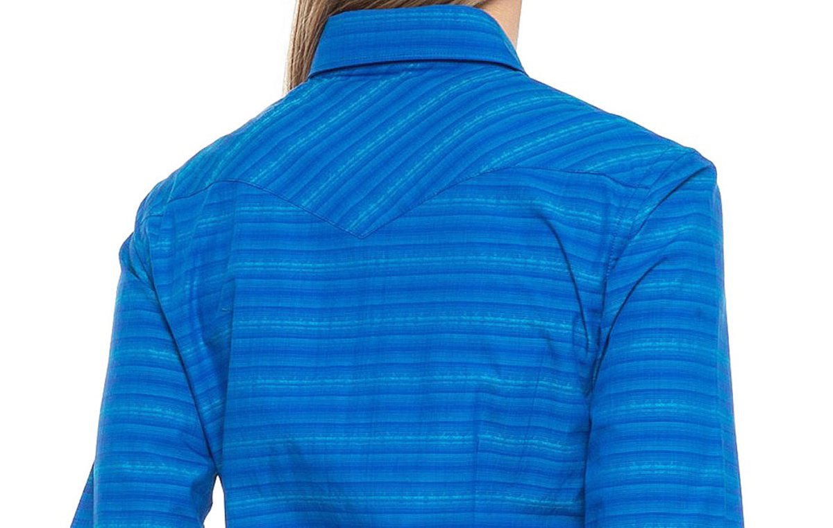 画像4: パンハンドルスリム 刺繍入り ウエスタンシャツ ブルー(レディース・長袖)/Panhandle Rough Stock Western Shirt Indigo(Women's) (4)