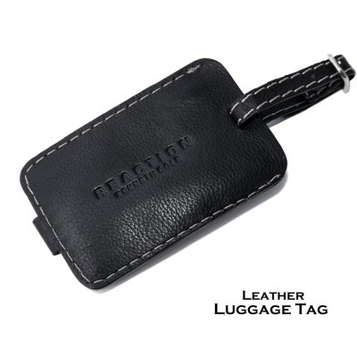 画像1: ケネスコール リアクション レザー ラゲージタグ（ブラック）/Kenneth Cole Reaction Leather Luggage Tag